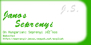 janos seprenyi business card